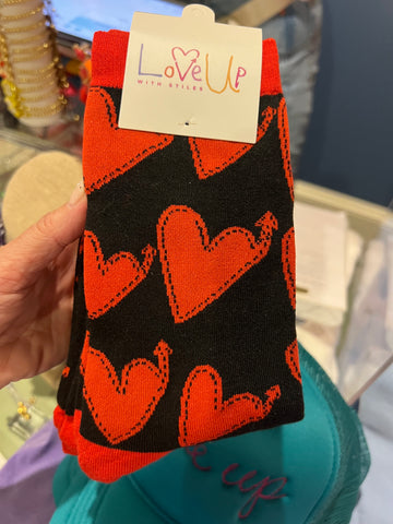 Love Up socks red and Black