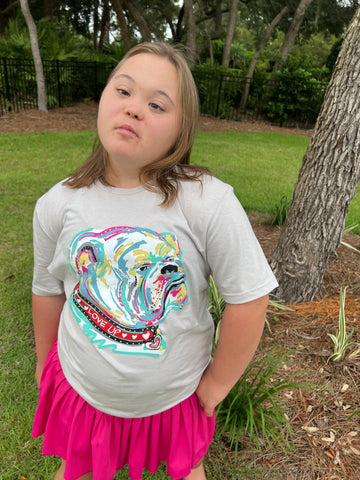 Adult LOVEUP Bulldawg Light Pewter Tshirt