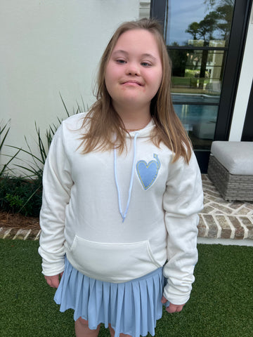 Adult Hoodie Cream Fearfully and Wonderfully Made In Blue