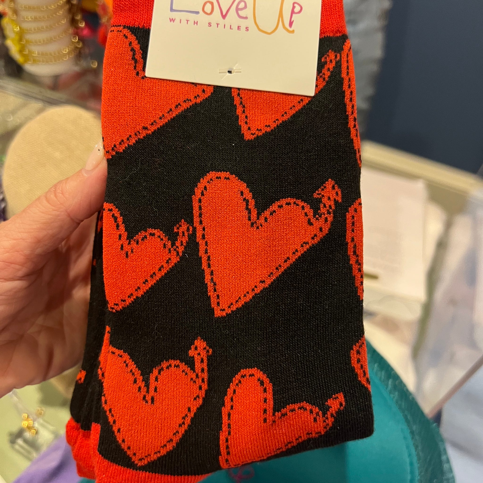 Love Up socks red and Black